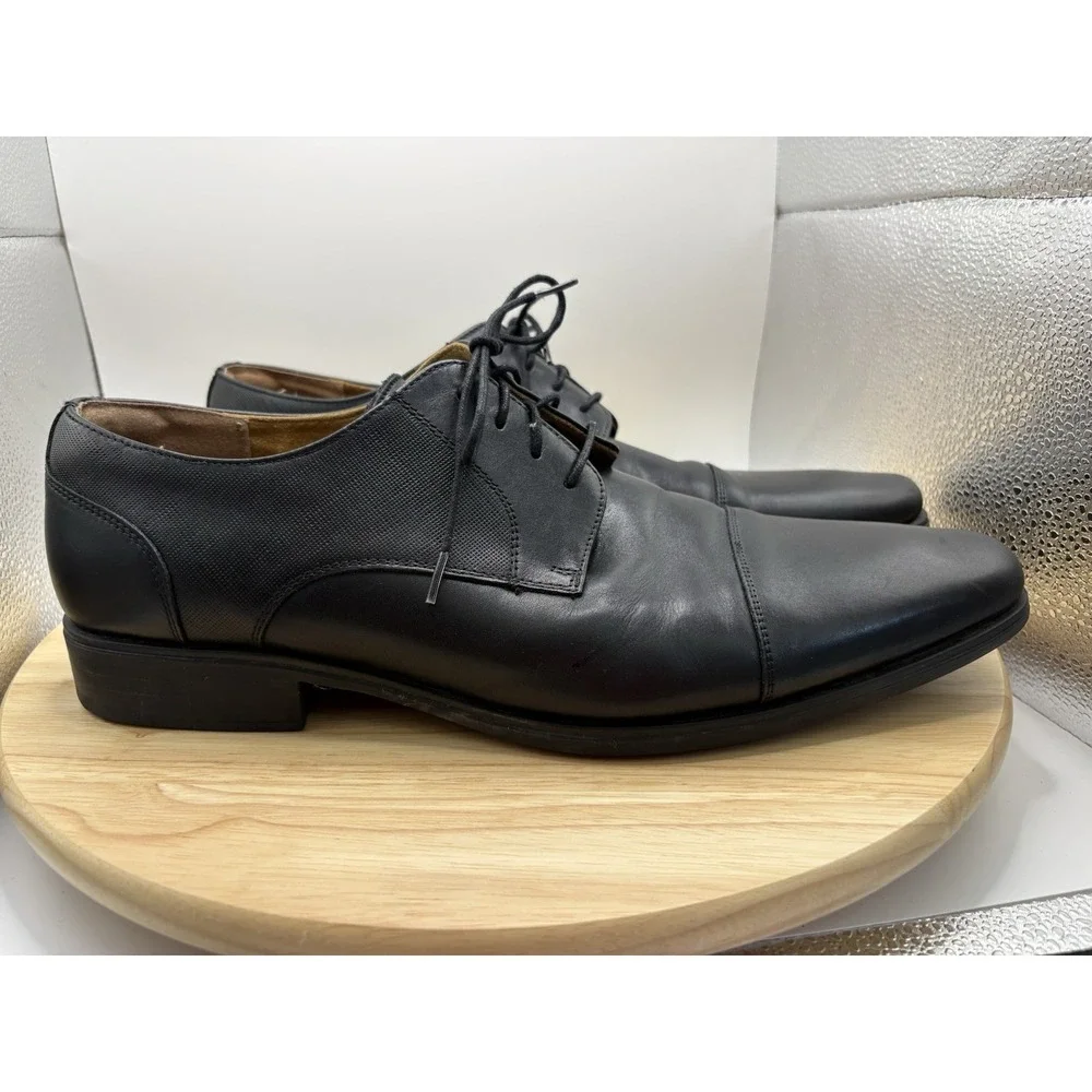 Florsheim Mens Postino Black Leather Cap Toe Oxford Dress Shoes 13 D 11924-001